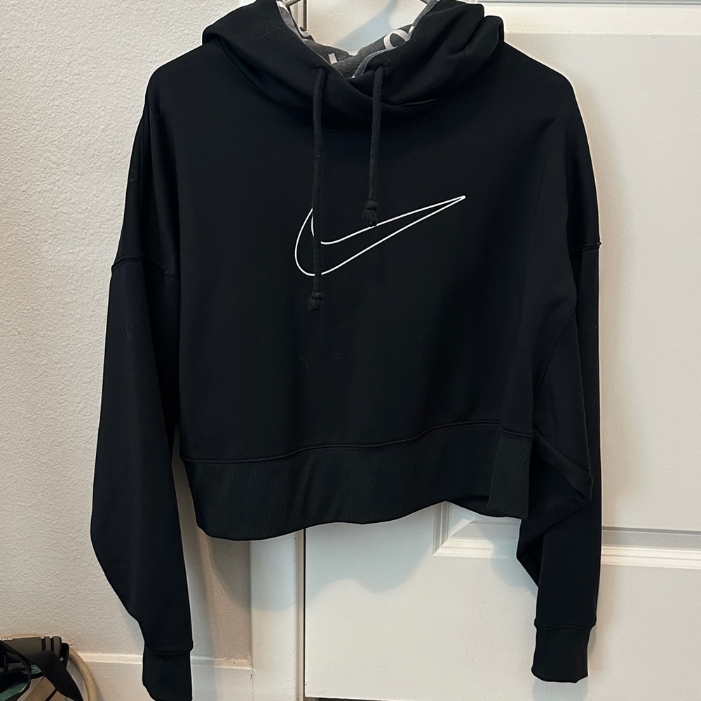 Nike Women's Black Cropped Hoodie